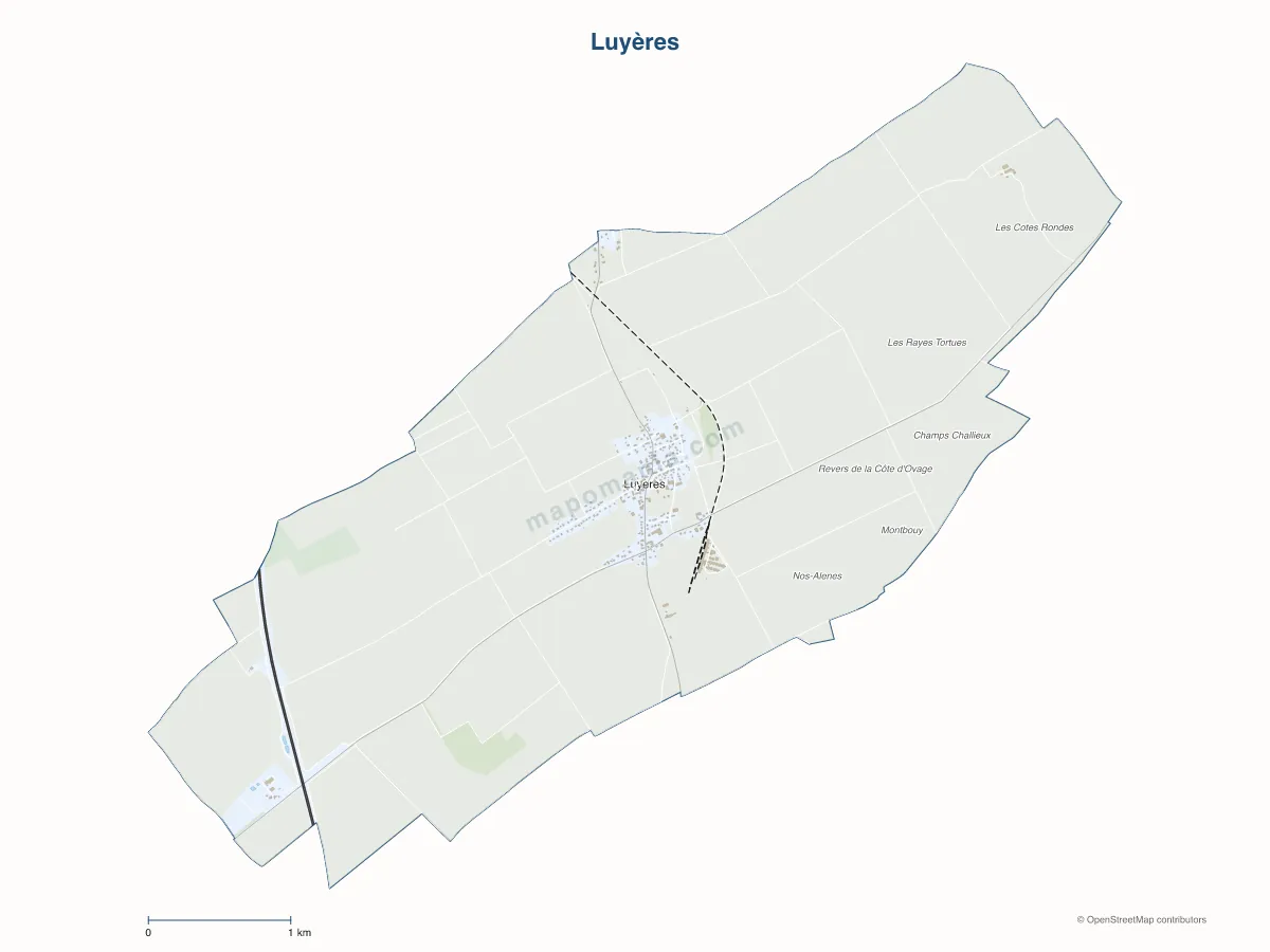 Carte de Luyères à personnaliser