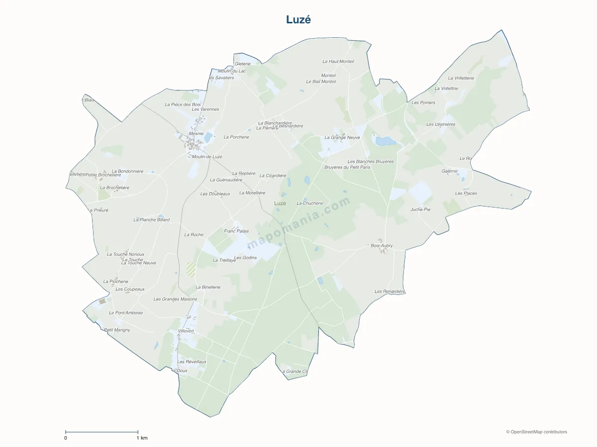 Carte de Luzé à personnaliser