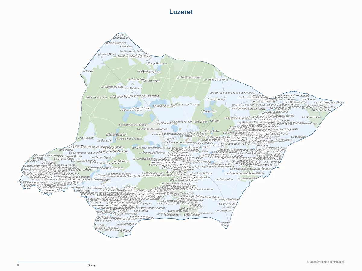 Carte de Luzeret à personnaliser
