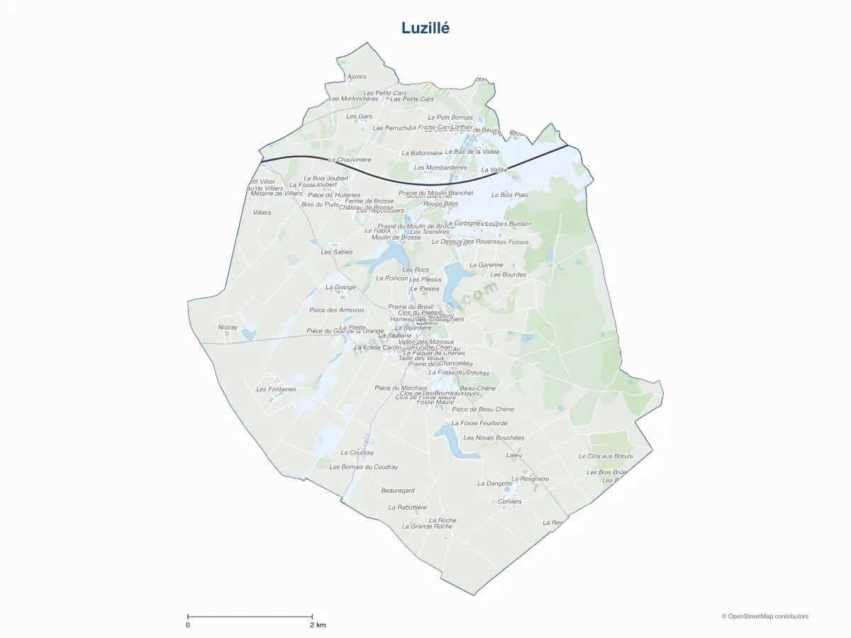 Carte de Luzillé à personnaliser