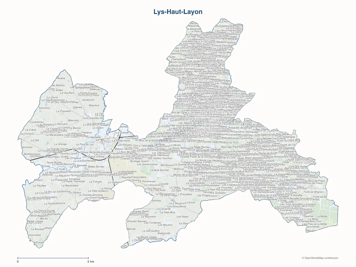 Carte de Lys-Haut-Layon à personnaliser