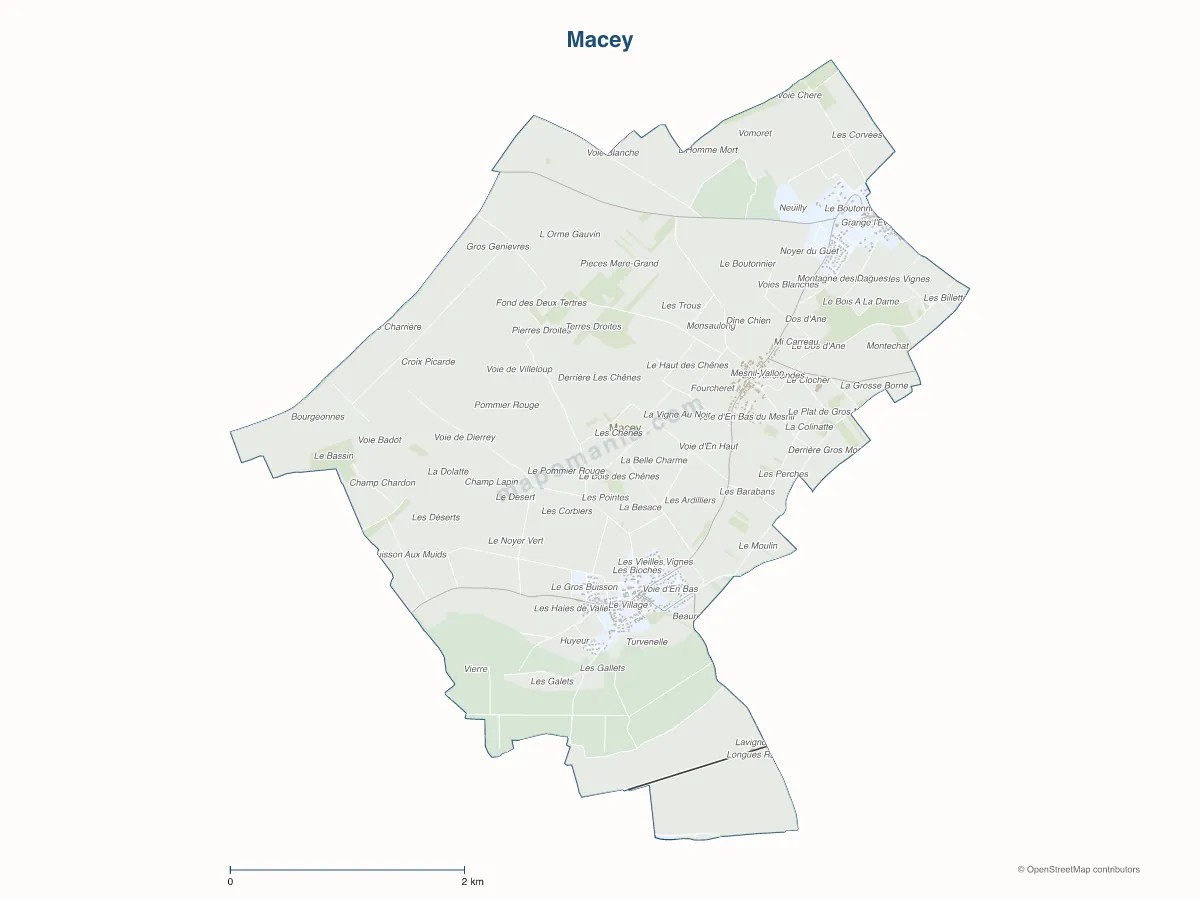 Carte de Macey à personnaliser