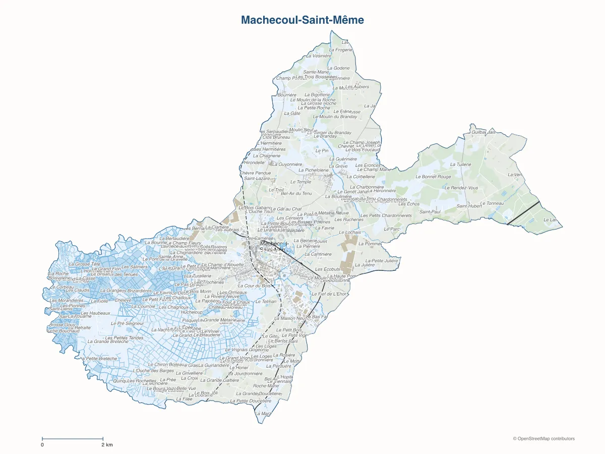 Carte de Machecoul-Saint-Même à personnaliser
