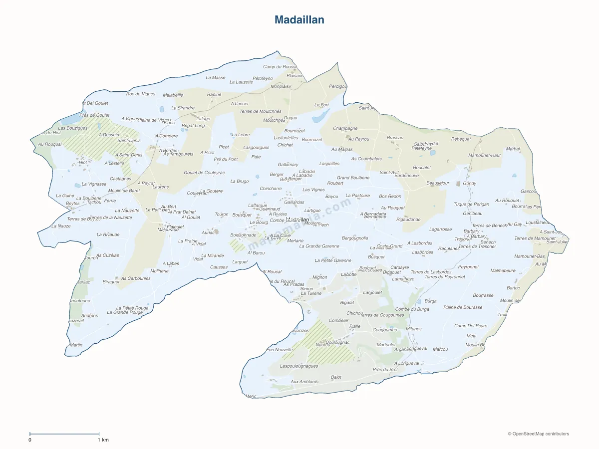 Carte de Madaillan à personnaliser