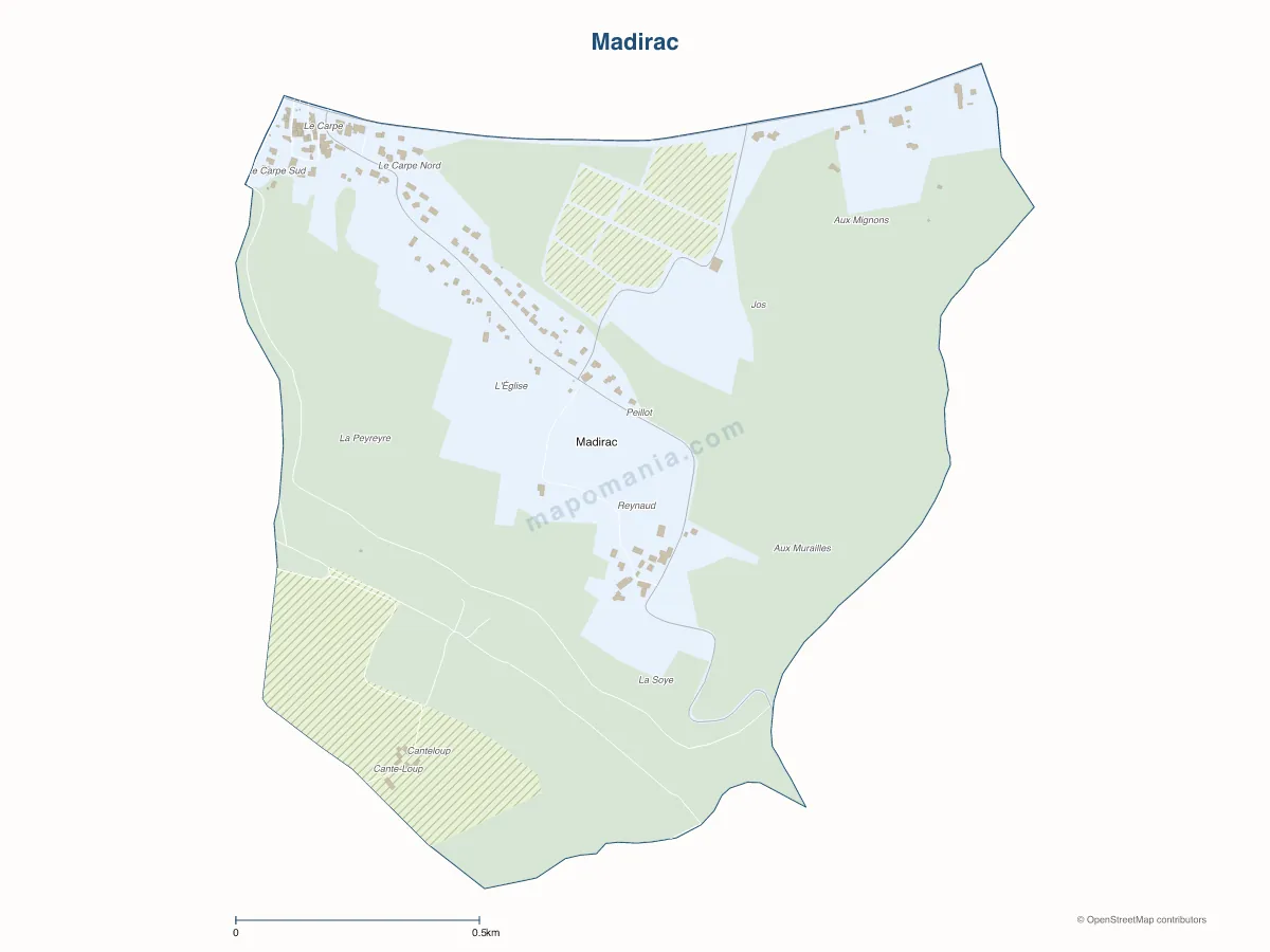 Carte de Madirac à personnaliser