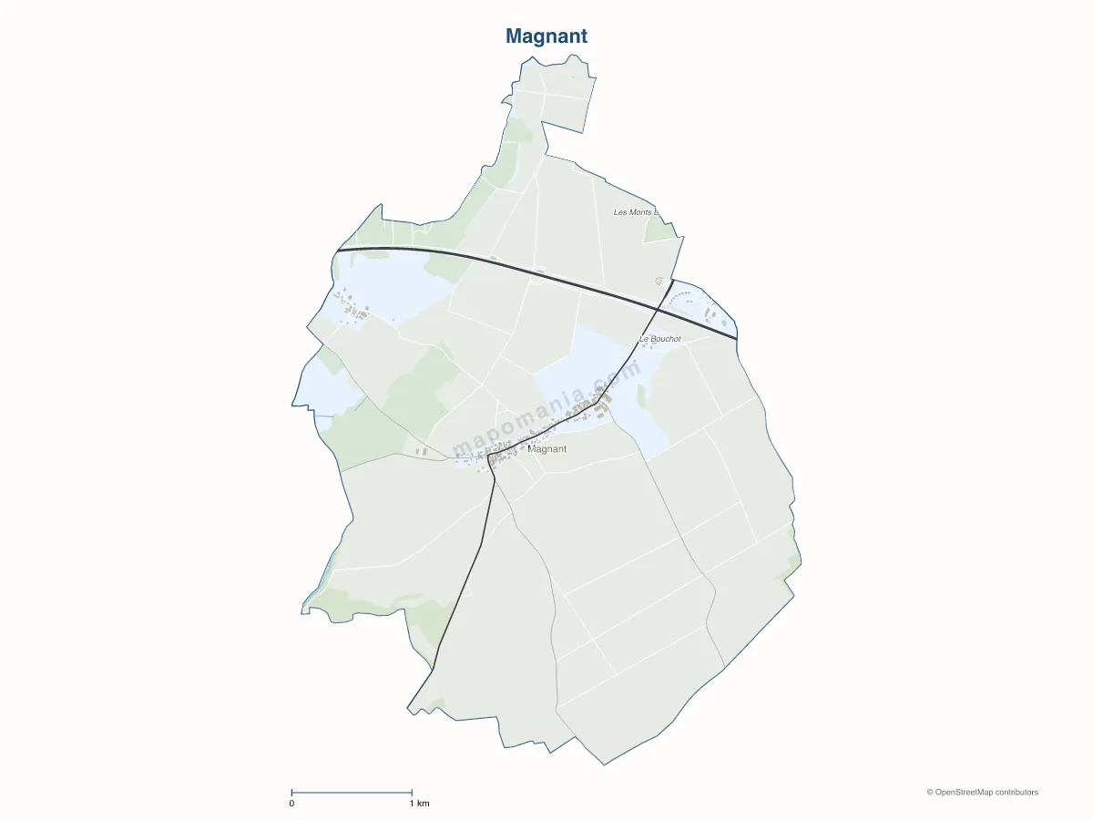 Carte de Magnant à personnaliser