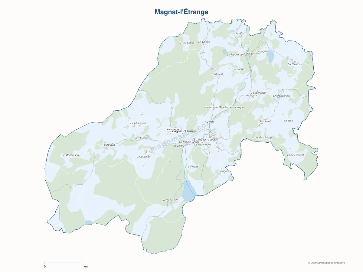 Carte de Magnat-l'Étrange à personnaliser