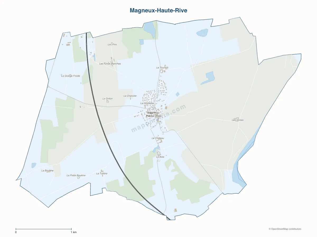 Carte de Magneux-Haute-Rive à personnaliser