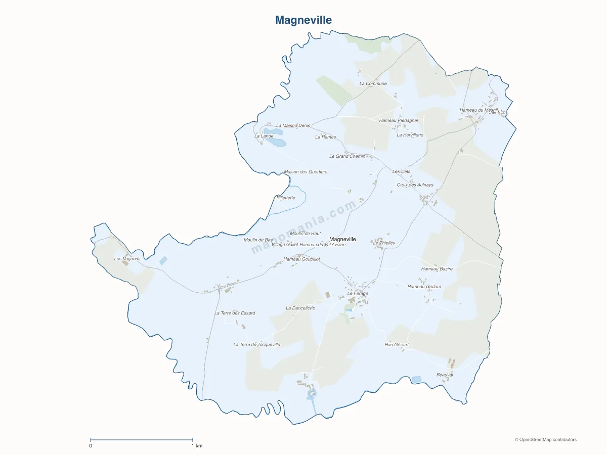 Carte de Magneville à personnaliser