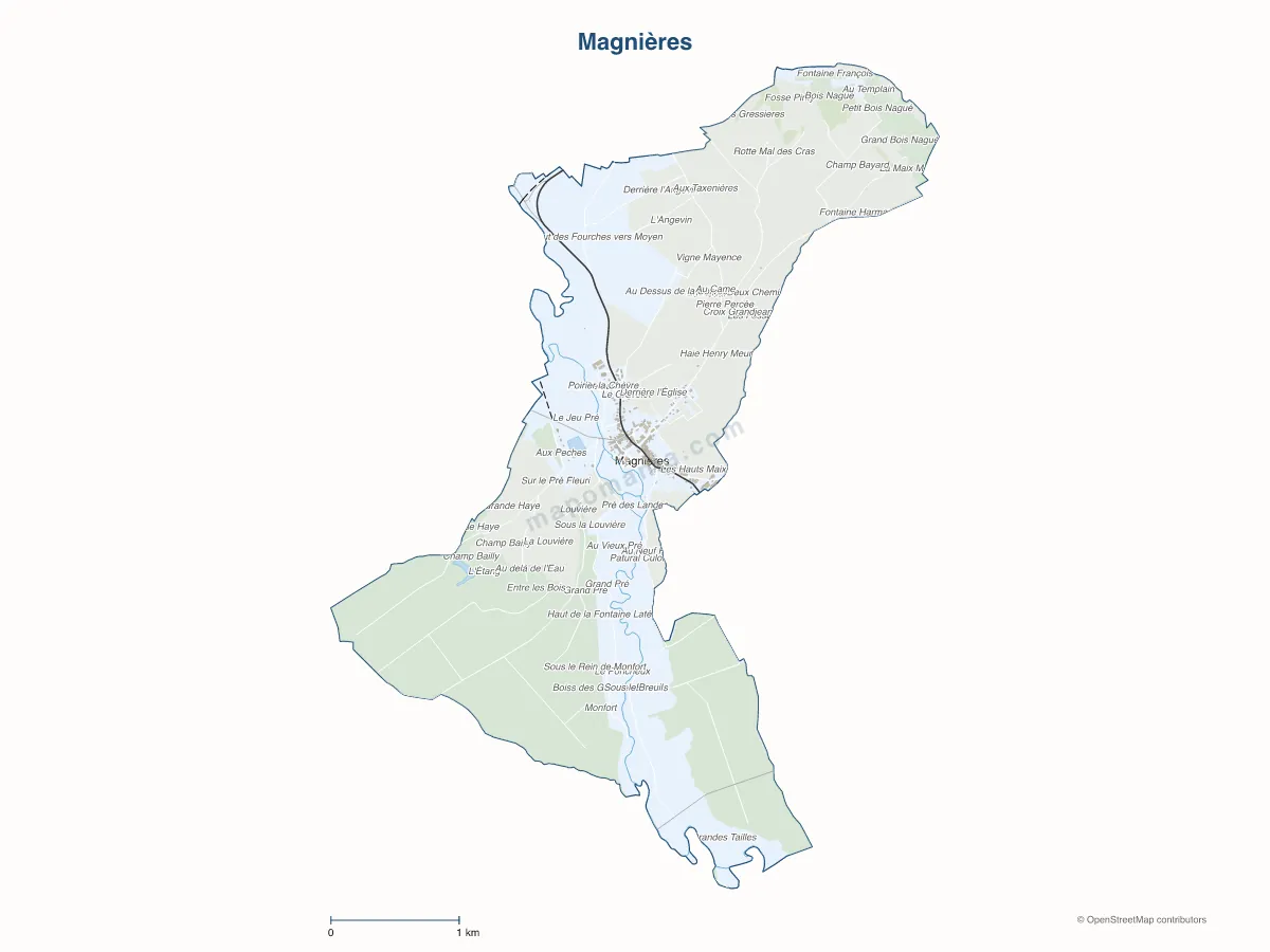Carte de Magnières à personnaliser