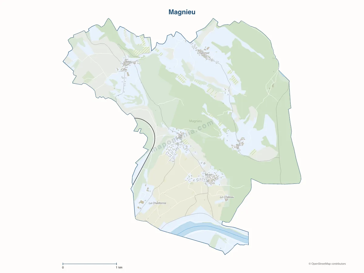 Carte de Magnieu à personnaliser