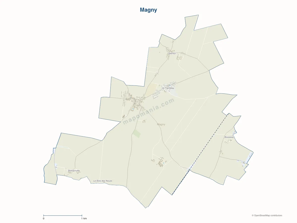 Carte de Magny à personnaliser