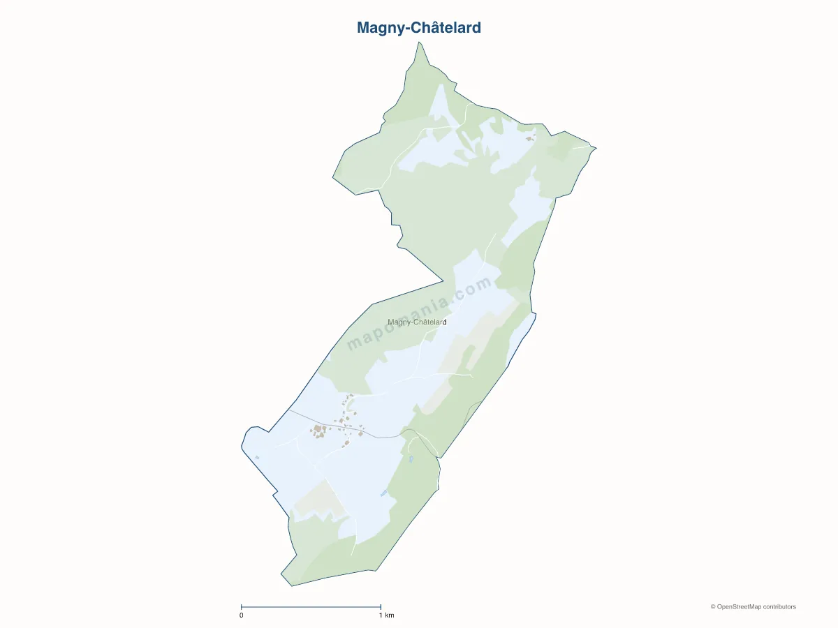 Carte de Magny-Châtelard à personnaliser