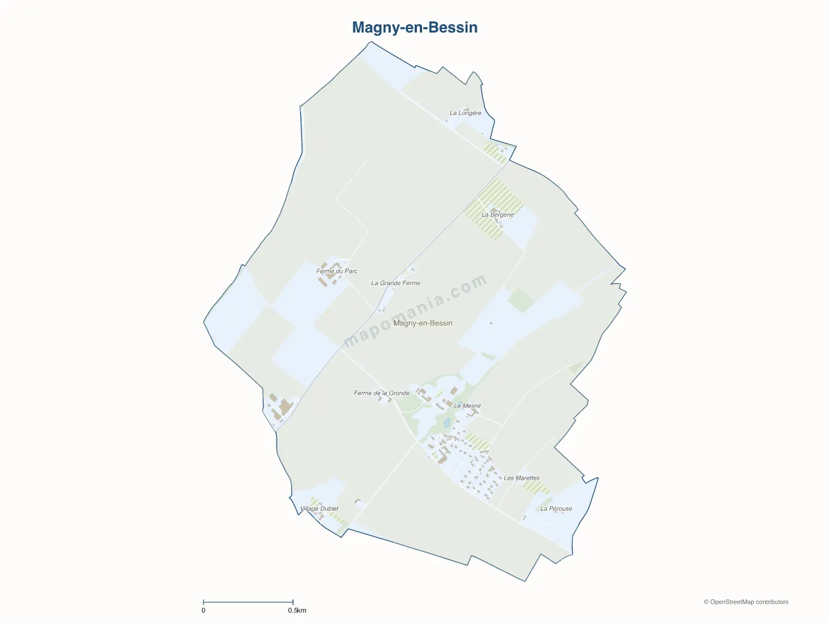 Carte de Magny-en-Bessin à personnaliser