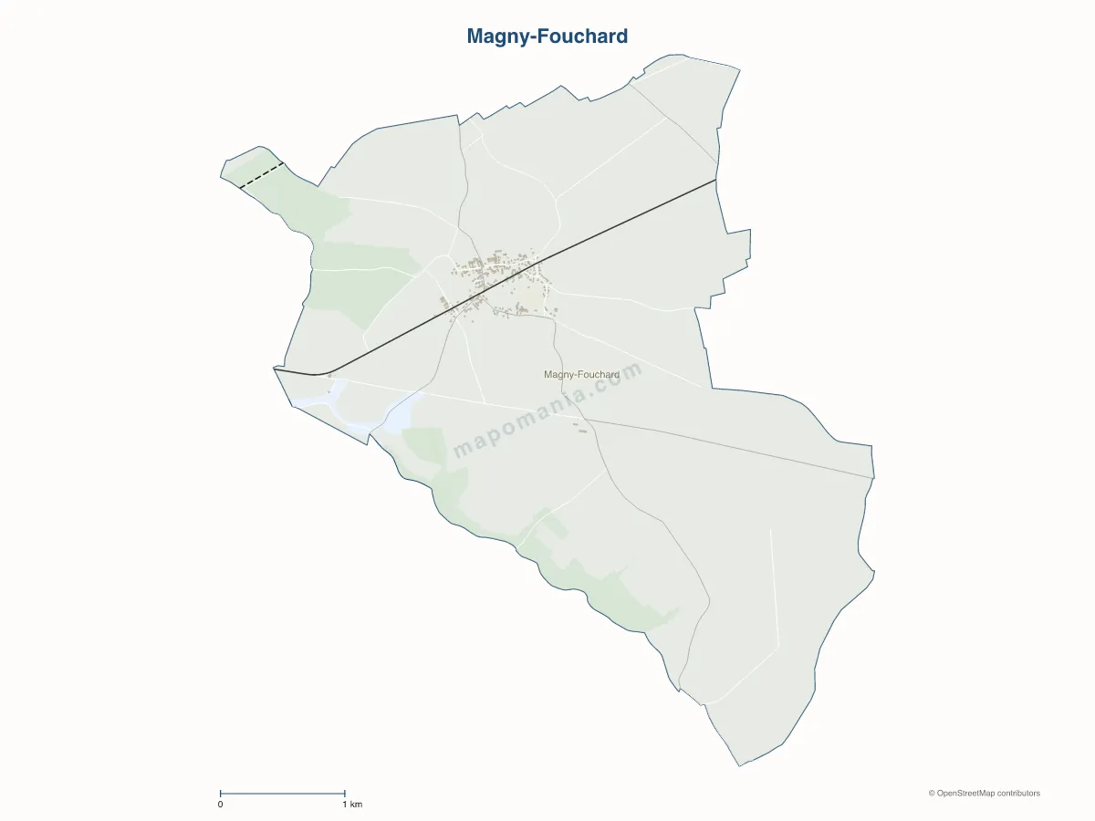 Carte de Magny-Fouchard à personnaliser