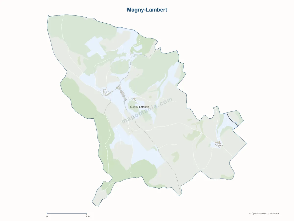 Carte de Magny-Lambert à personnaliser