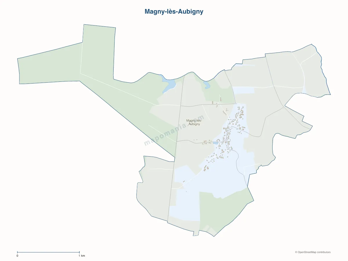 Carte de Magny-lès-Aubigny à personnaliser
