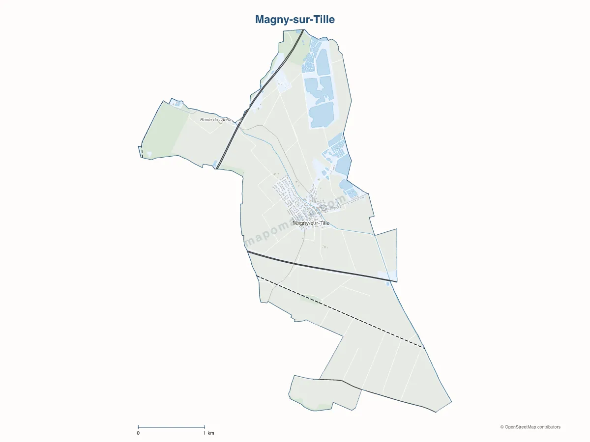 Carte de Magny-sur-Tille à personnaliser
