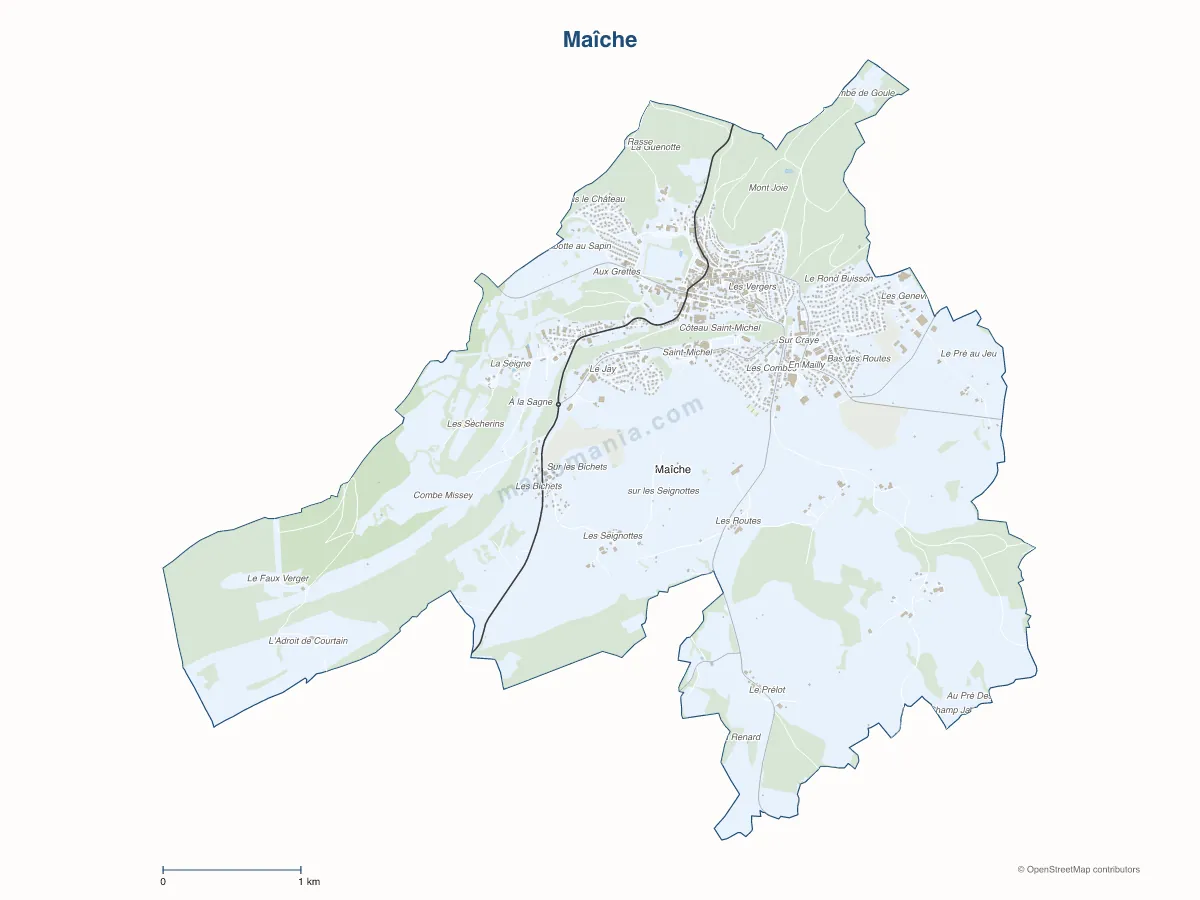 Carte de Maîche à personnaliser