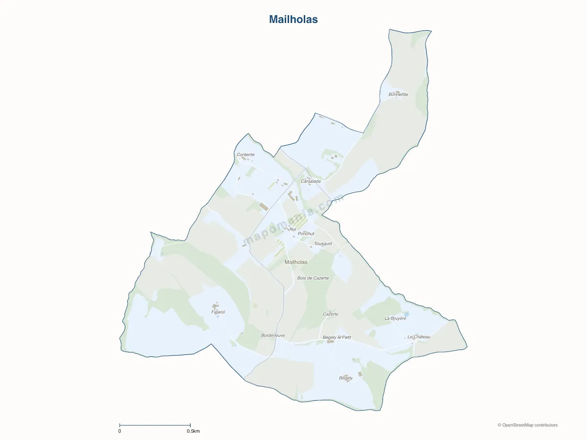 Carte de Mailholas à personnaliser