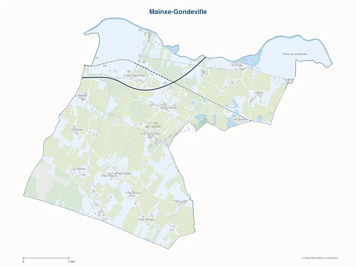 Carte de Mainxe-Gondeville à personnaliser
