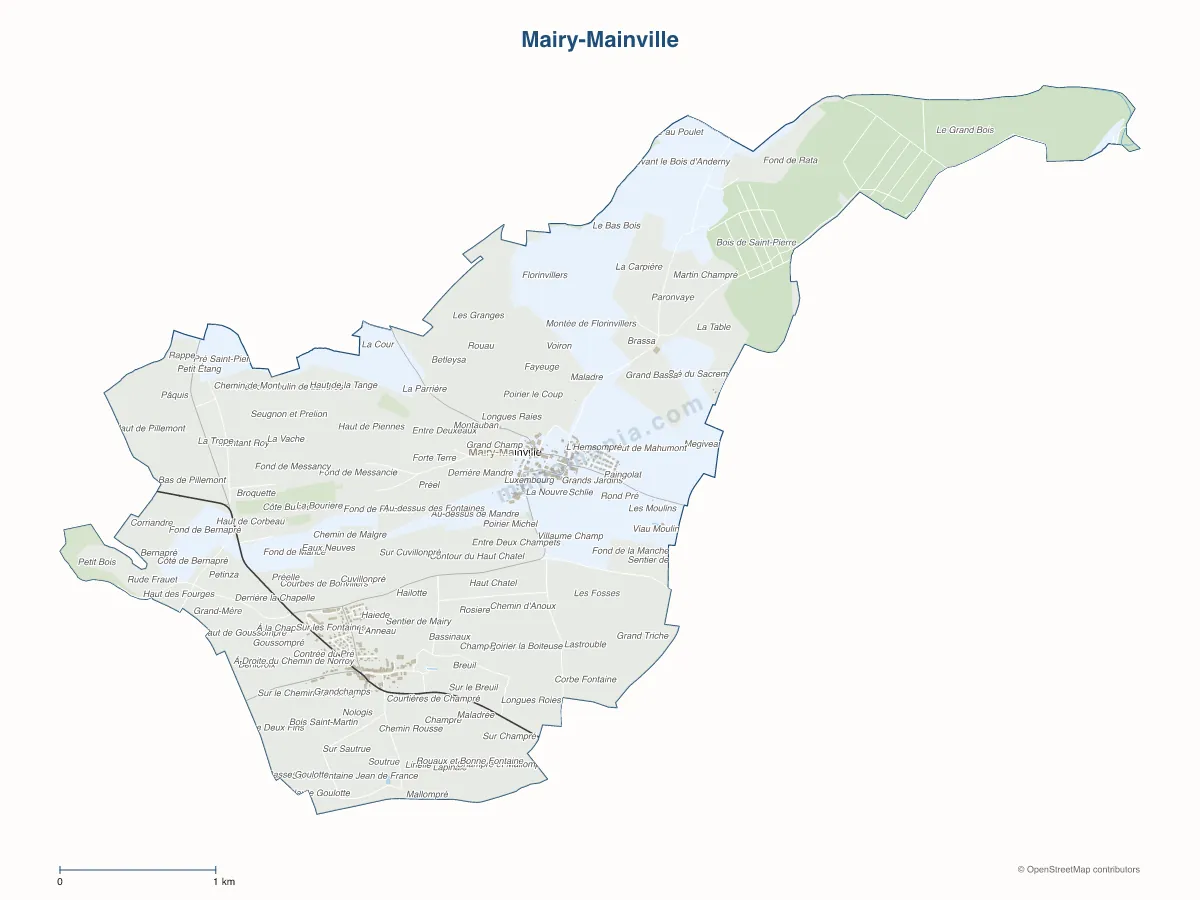 Carte de Mairy-Mainville à personnaliser