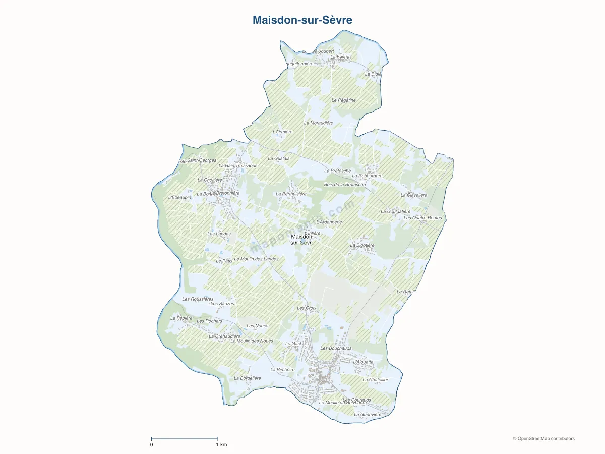Carte de Maisdon-sur-Sèvre à personnaliser