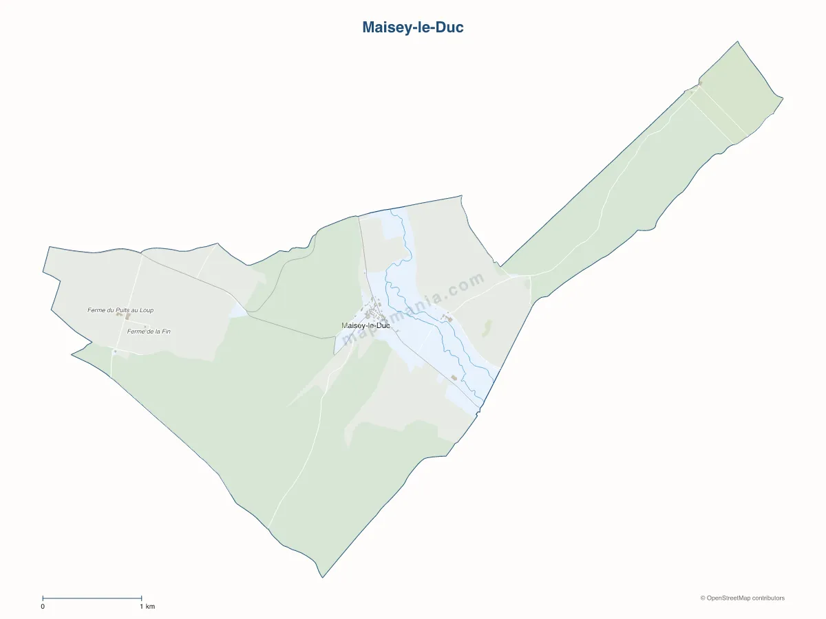 Carte de Maisey-le-Duc à personnaliser