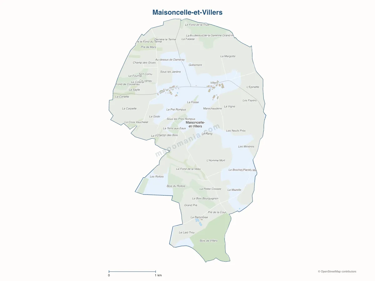 Carte de Maisoncelle-et-Villers à personnaliser