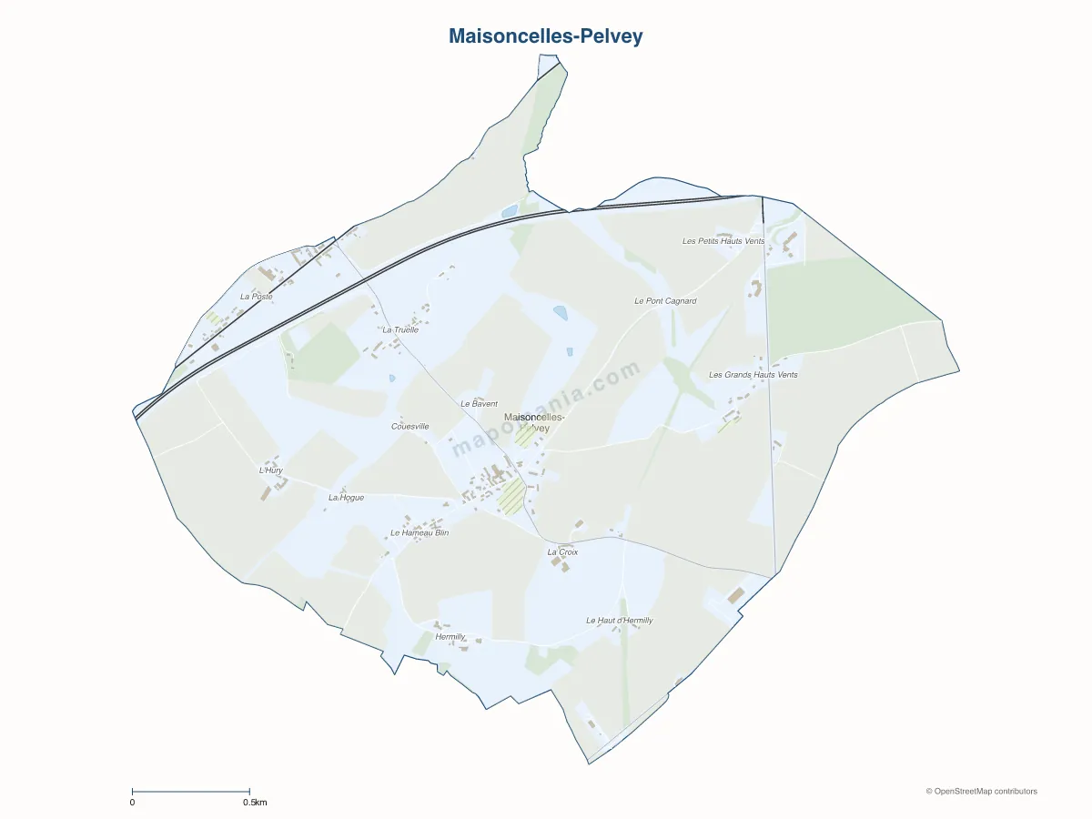 Carte de Maisoncelles-Pelvey à personnaliser