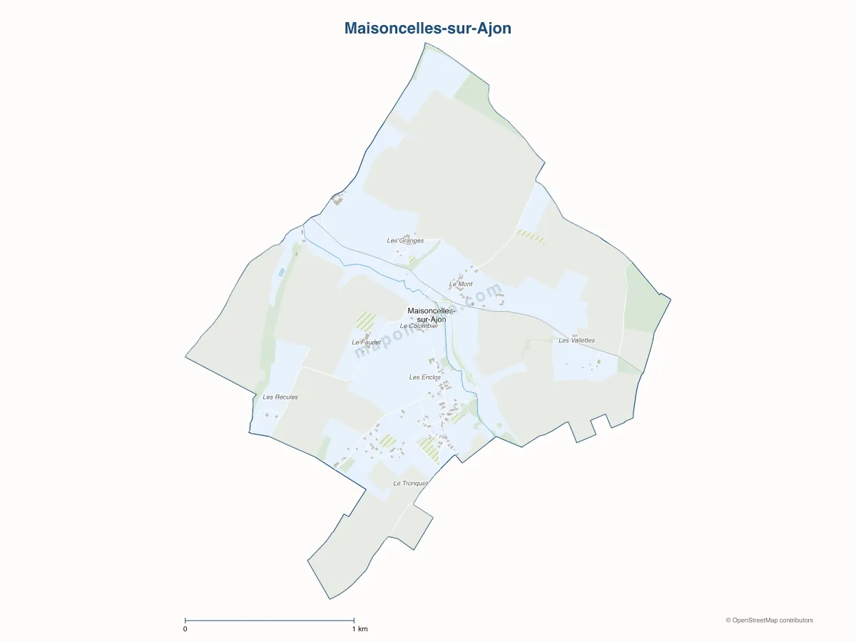 Carte de Maisoncelles-sur-Ajon à personnaliser