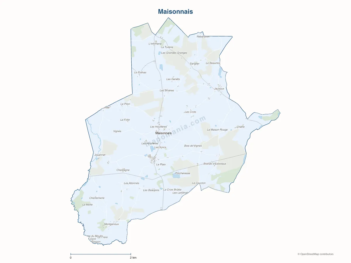 Carte de Maisonnais à personnaliser