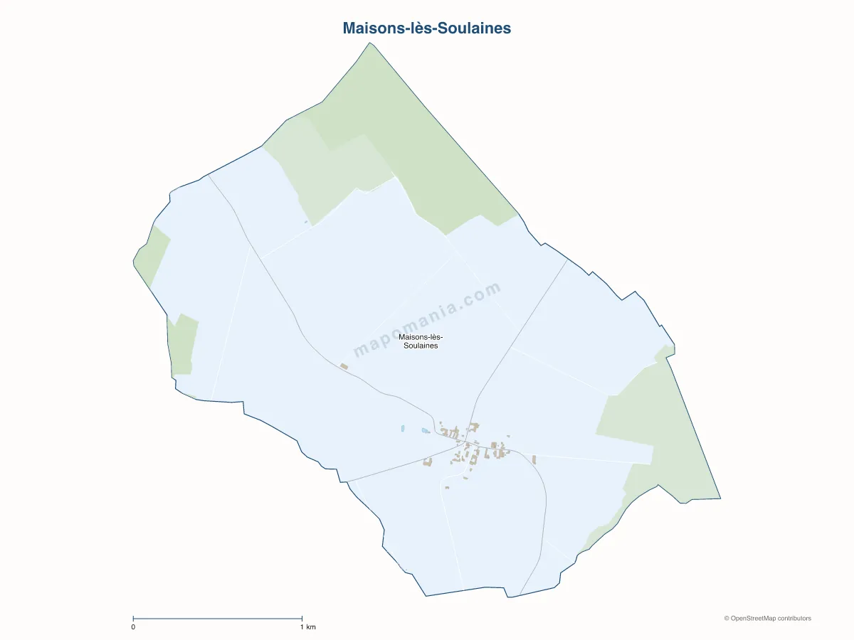 Carte de Maisons-lès-Soulaines à personnaliser