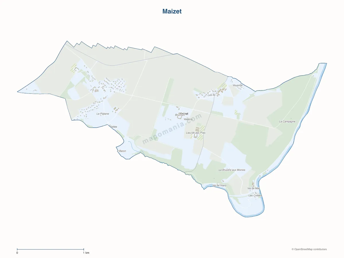 Carte de Maizet à personnaliser