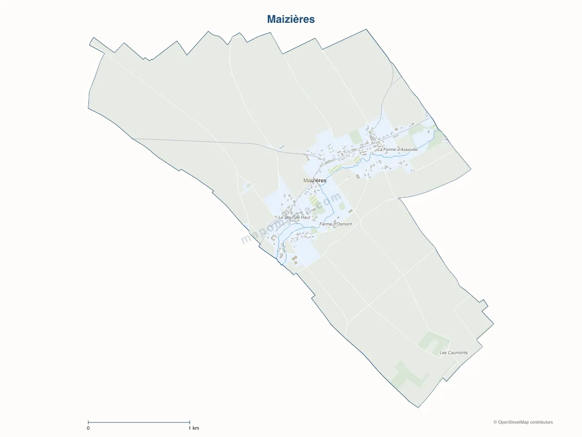 Carte de Maizières à personnaliser