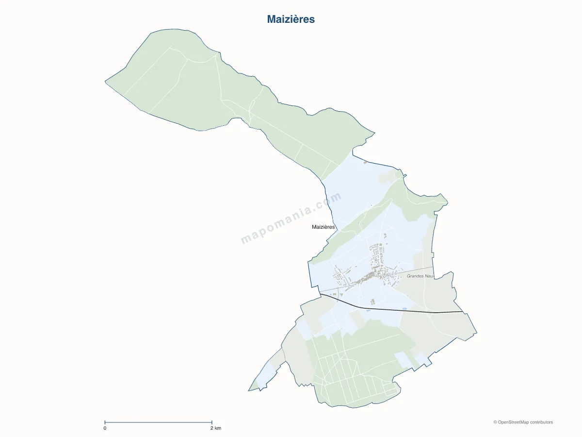 Carte de Maizières à personnaliser