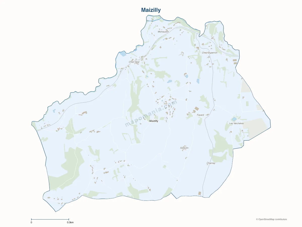 Carte de Maizilly à personnaliser