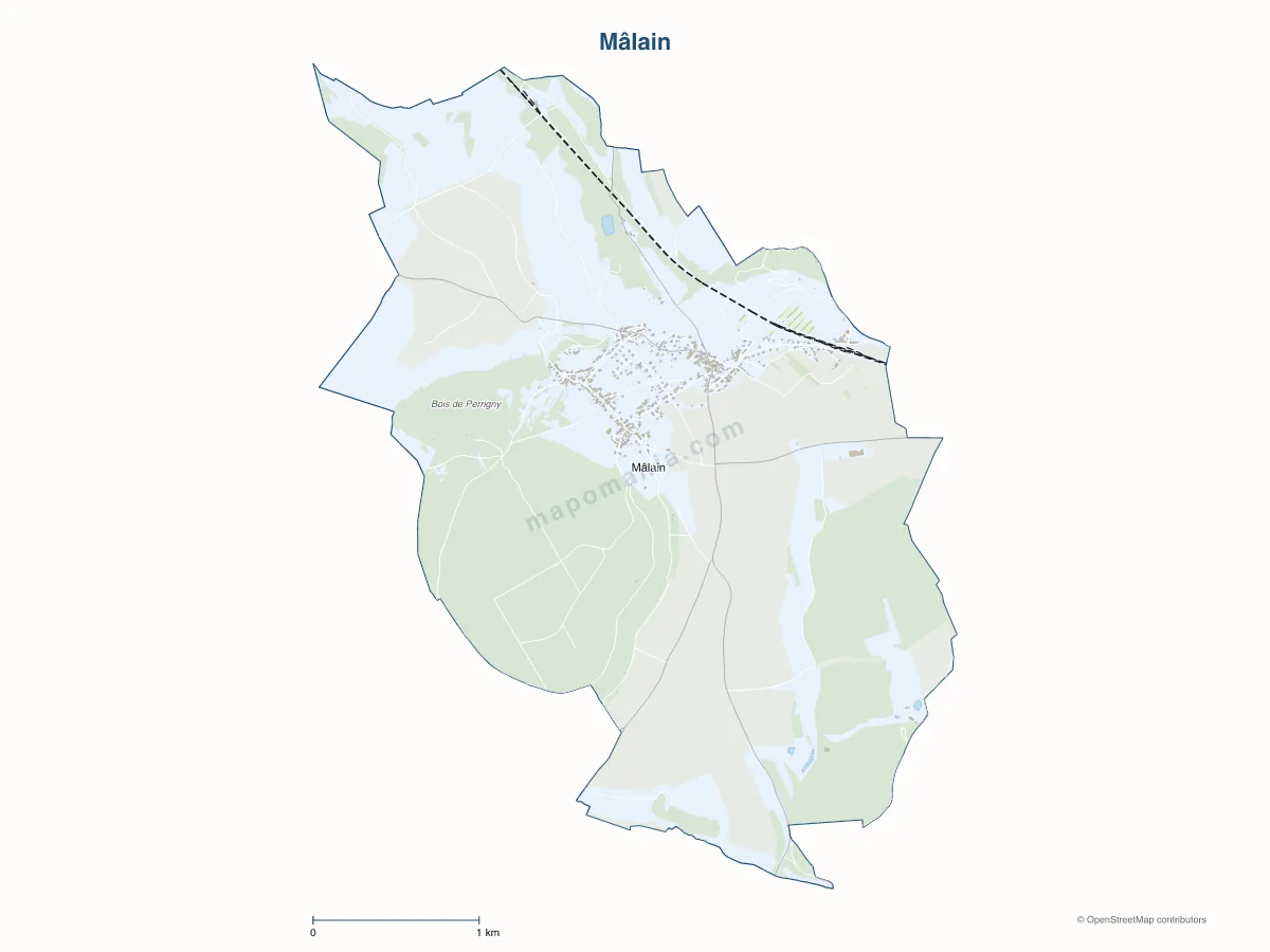 Carte de Mâlain à personnaliser