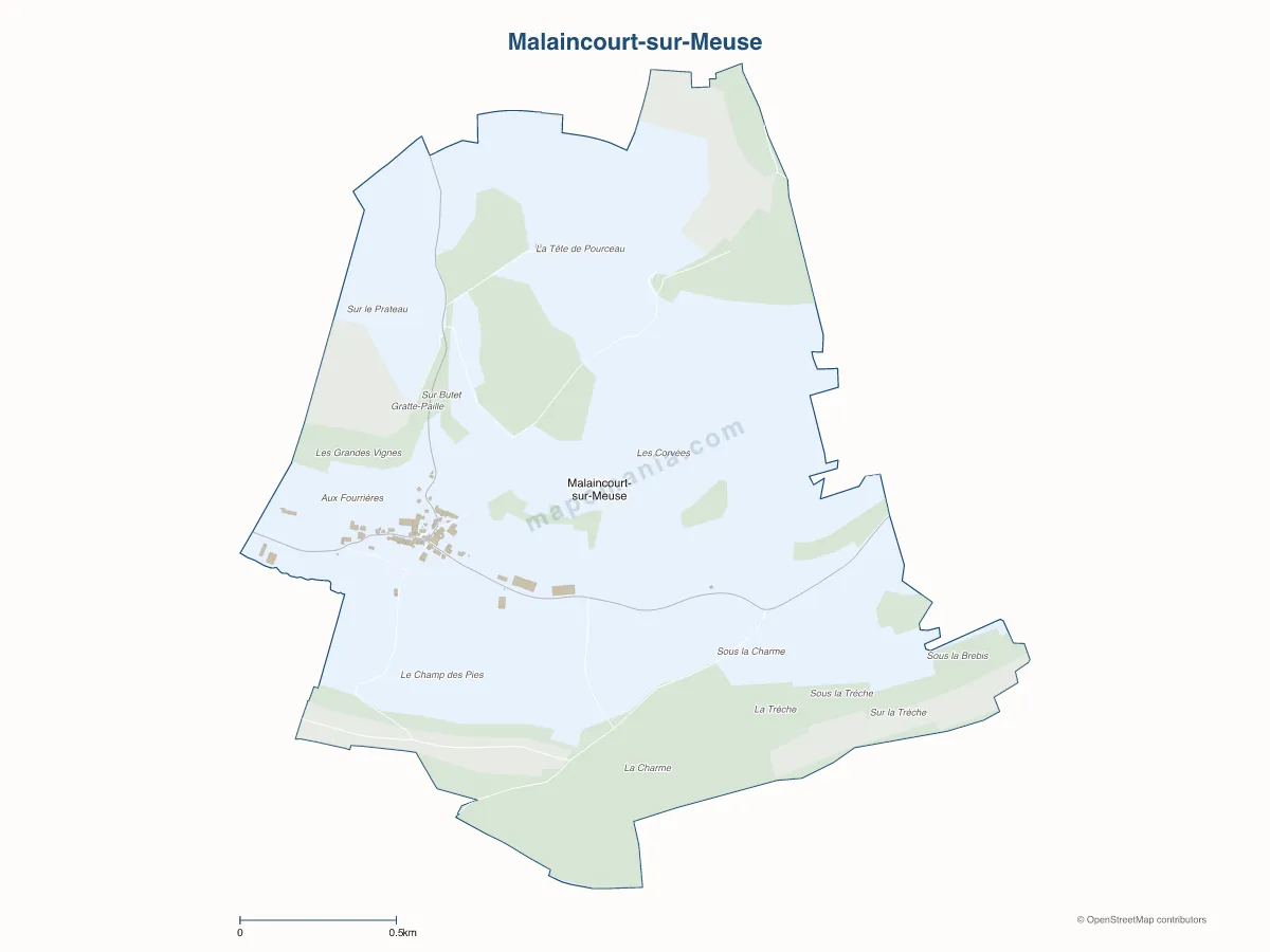 Carte de Malaincourt-sur-Meuse à personnaliser