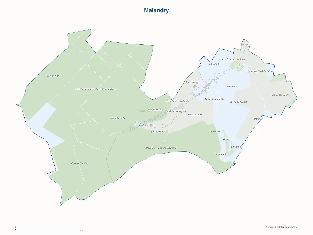 Carte de Malandry à personnaliser