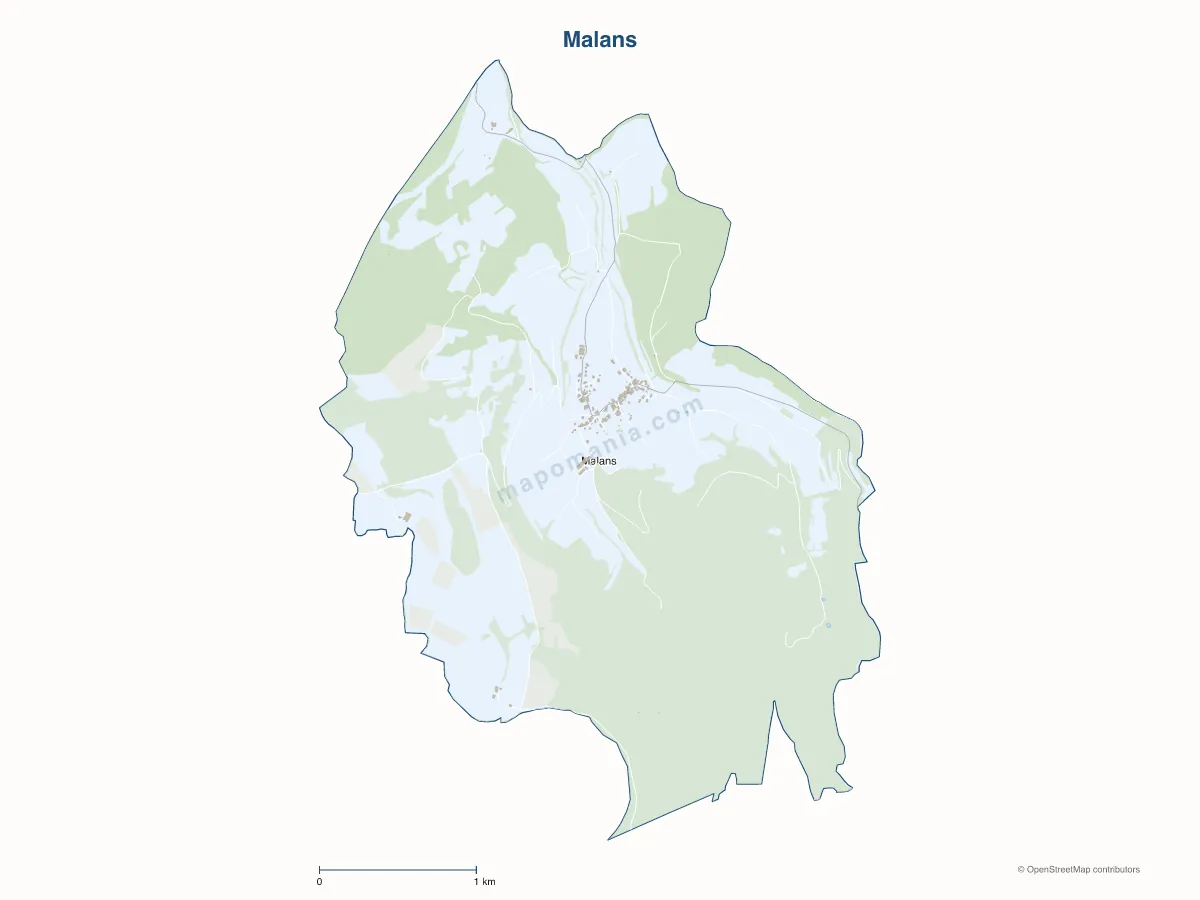 Carte de Malans à personnaliser