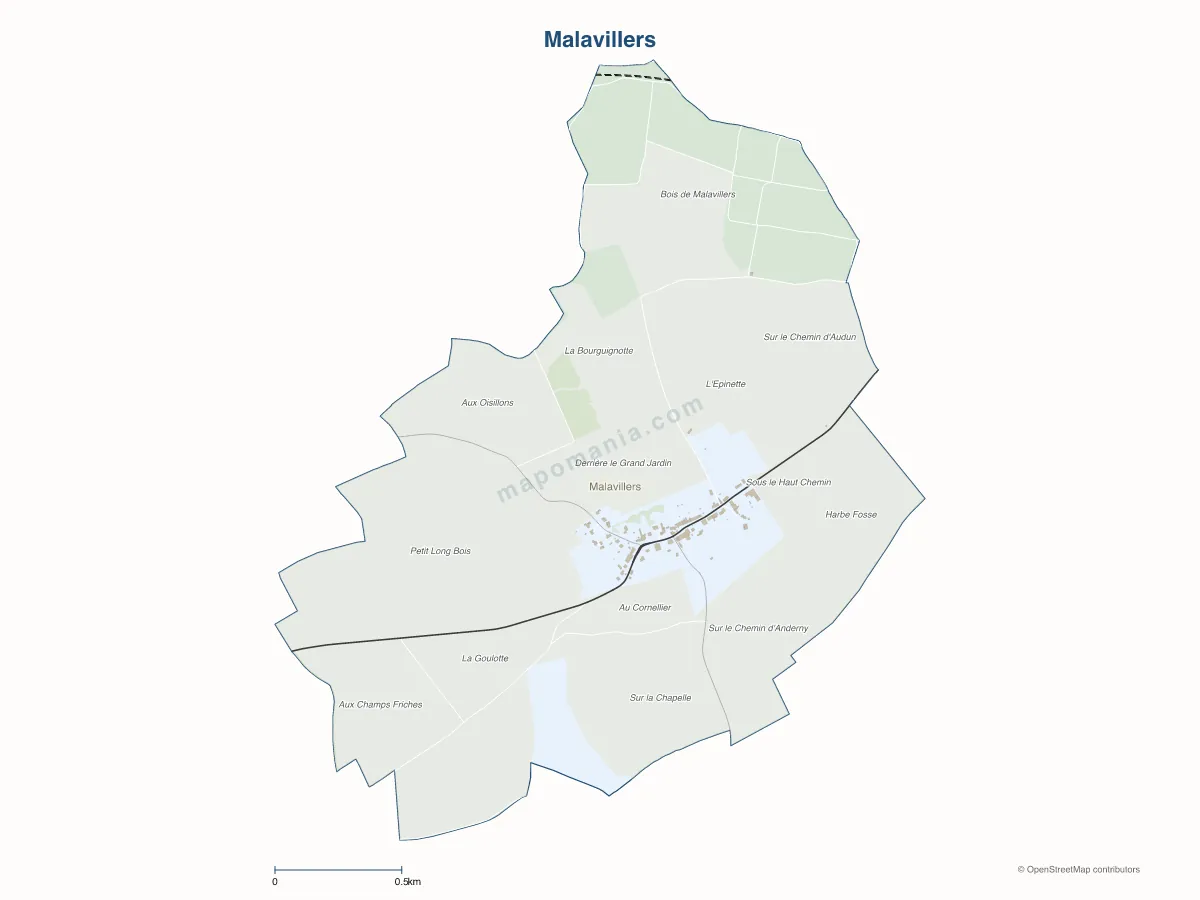 Carte de Malavillers à personnaliser