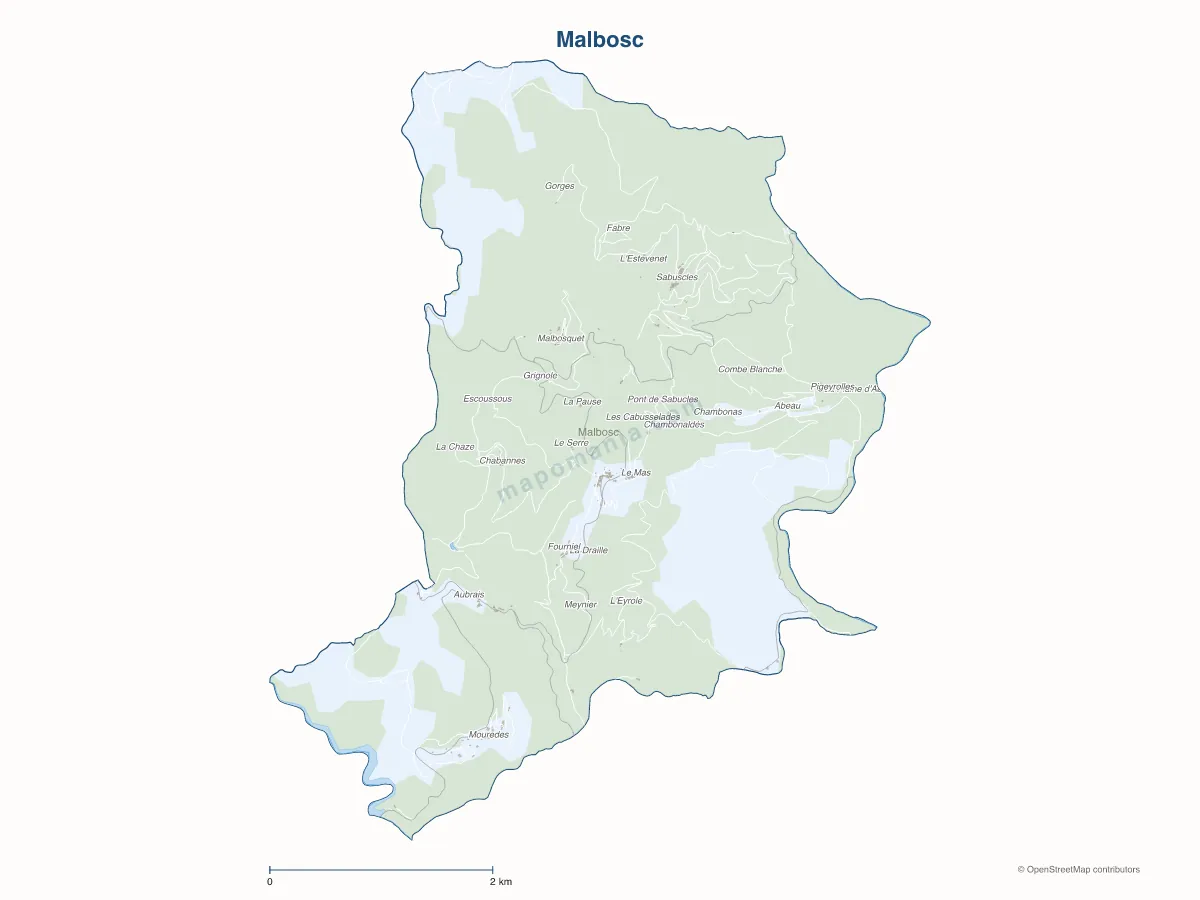 Carte de Malbosc à personnaliser
