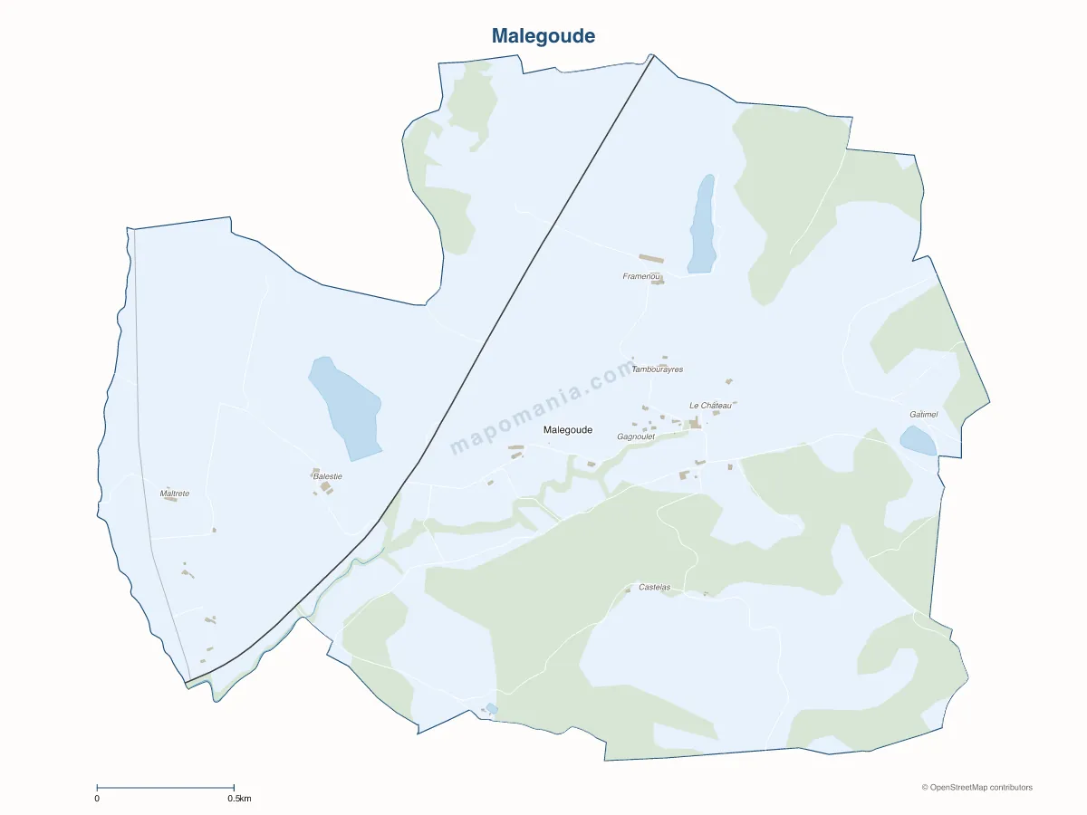 Carte de Malegoude à personnaliser