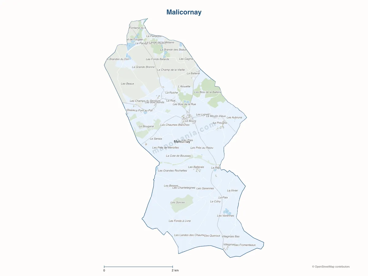 Carte de Malicornay à personnaliser