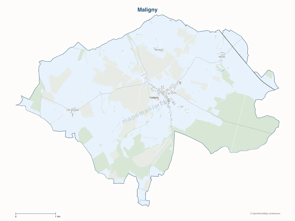 Carte de Maligny à personnaliser