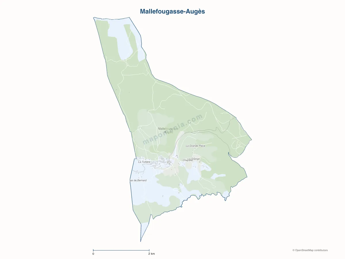 Carte de Mallefougasse-Augès à personnaliser