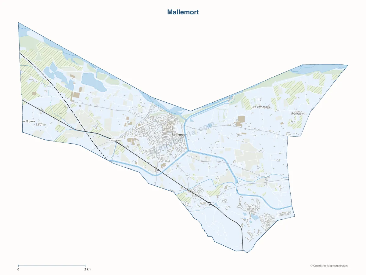 Carte de Mallemort à personnaliser