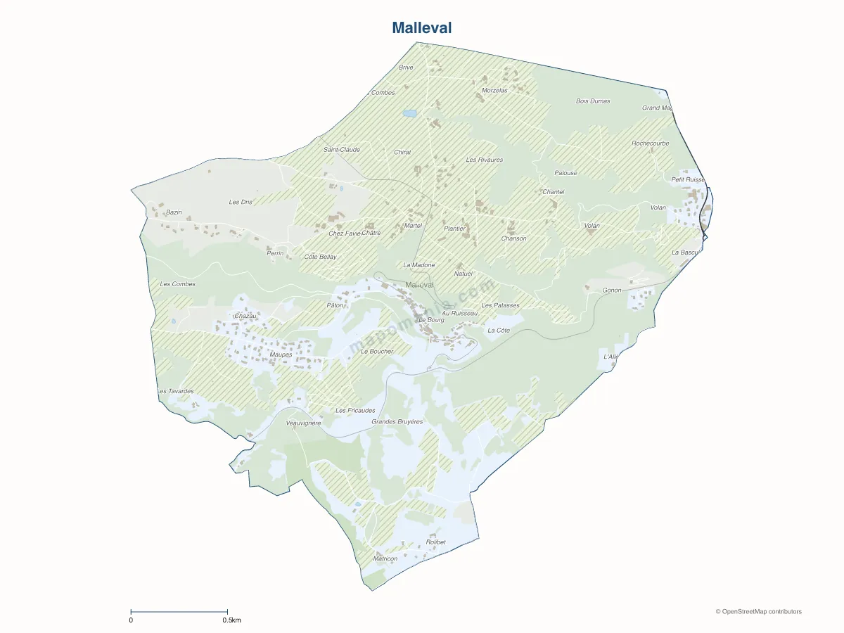 Carte de Malleval à personnaliser