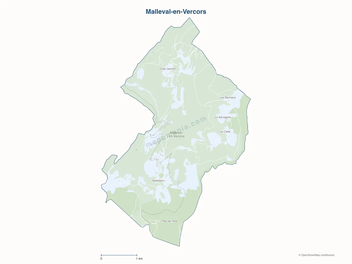 Carte de Malleval-en-Vercors à personnaliser